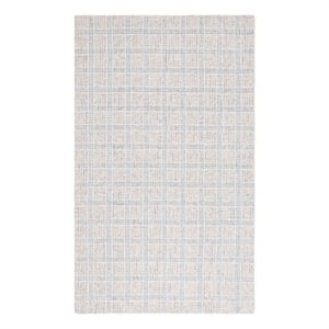 Safavieh Ebony 3'-0&quot x 5'-0&quot Wool Hand Tufted Rug in Silver / Ivory