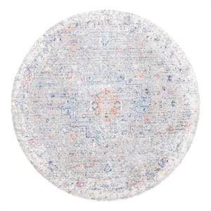 Safavieh Dream 6'-7&quot x 6'-7&quot Polyester Power Loomed Rug in Gray / Multi-Color
