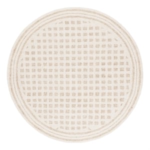 Safavieh Ebony 6'-0&quot x 6'-0&quot Wool and Jute Hand Tufted Rug in Ivory / Beige