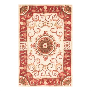 Safavieh Empire 2'-0&quot x 3'-0&quot Wool Hand Tufted Rug in Ivory / Red