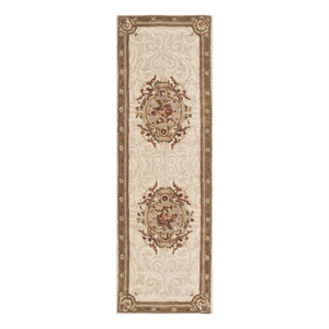 Safavieh Empire 2'-6&quot x 12'-0&quot Wool Hand Tufted Rug in Ivory / Light Gray