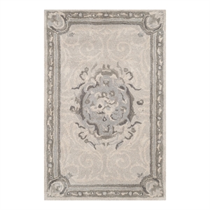 Safavieh Empire 2'-6&quot x 4'-0&quot Wool Hand Tufted Rug in Beige / Light Gray