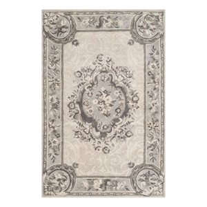 Safavieh Empire 4'-0&quot x 6'-0&quot Wool Hand Tufted Rug in Beige / Light Gray