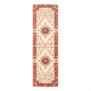 Safavieh Empire 2'-6&quot x 8'-0&quot Wool Hand Tufted Rug in Ivory / Red