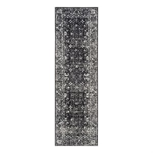 Safavieh Evoke 2'-2&quot x 11'-0&quot Power Loomed Rug in Charcoal / Ivory