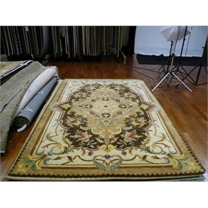 Safavieh Empire 6'-0&quot x 9'-0&quot Wool Hand Tufted Rug in Brown / Beige