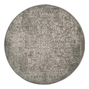 Safavieh Evoke 3'-0&quot x 3'-0&quot Power Loomed Rug in Silver / Ivory