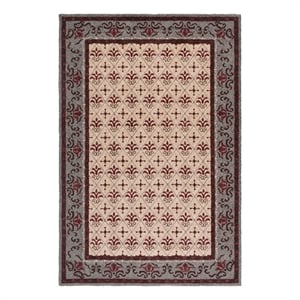 Safavieh Easy Care 4'-0&quot x 6'-0&quot Hand Hooked Rug in Beige / Red