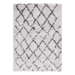 Safavieh FlokatiShag900 5'-3&quotx7'-6&quotPolyester Power Loomed Rug in Silver/Charcoal