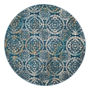 Safavieh Evoke 6'-7&quot x 6'-7&quot Jute and Polyester Power Loomed Rug in Navy / Cream