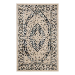 Safavieh Evoke 3'-0&quot x 5'-0&quot Jute and Polyester Power Loomed Rug in Beige / Navy