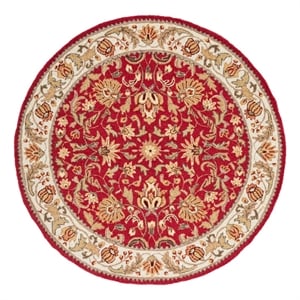 Safavieh Easy Care 6'-0&quot x 6'-0&quot Hand Hooked Rug in Red / Ivory