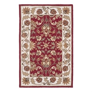 Safavieh Easy Care 2'-6&quot x 4'-0&quot Hand Hooked Rug in Red / Ivory