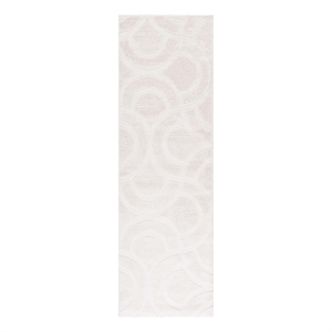 Safavieh Faux Rabbit Fur 800 2'-6&quot x 8'-0&quot Polyester Power Loomed Rug in Ivory