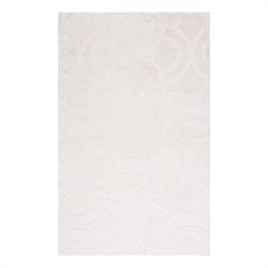 Safavieh Faux Rabbit Fur 800 3'-0&quot x 5'-0&quot Polyester Power Loomed Rug in Ivory