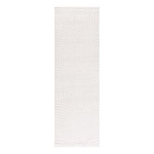 Safavieh Faux Rabbit Fur 800 2'-6&quot x 8'-0&quot Polyester Power Loomed Rug in Ivory