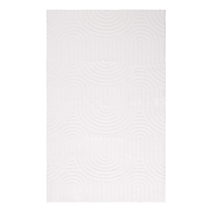 Safavieh Faux Rabbit Fur 800 3'-0&quot x 5'-0&quot Polyester Power Loomed Rug in Ivory