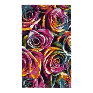 Safavieh Fiesta Shag 3'-0&quot x 5'-0&quot Power Loomed Rug in Fuscia / Multi-Color