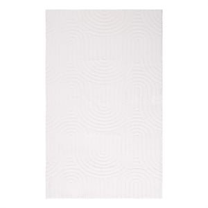 Safavieh Faux Rabbit Fur 800 5'-0&quot x 7'-0&quot Polyester Power Loomed Rug in Ivory