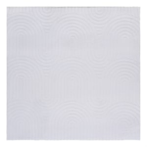 Safavieh Faux Rabbit Fur 800 6'-0&quot x 6'-0&quot Polyester Power Loomed Rug in Ivory