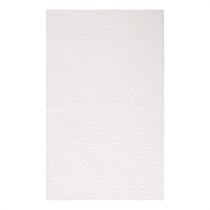 Safavieh Faux Rabbit Fur 800 2'-0&quot x 3'-0&quot Polyester Power Loomed Rug in Ivory