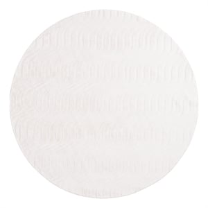 Safavieh Faux Rabbit Fur 800 6'-0&quot x 6'-0&quot Polyester Power Loomed Rug in Ivory