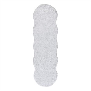 Safavieh Faux Sheep Skin 2'-6&quot x 6'-0&quot Acrylic Power Loomed Rug in Light Gray