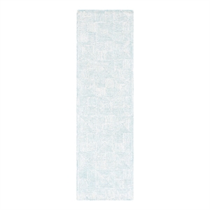 Safavieh Glamour 2'-3&quot x 8'-0&quotWool and Cotton Hand Tufted Rug in Ivory/Turquoise