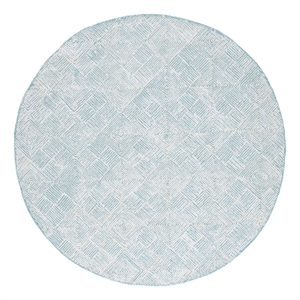 Safavieh Glamour 6'-0&quot x 6'-0&quotWool and Cotton Hand Tufted Rug in Ivory/Turquoise