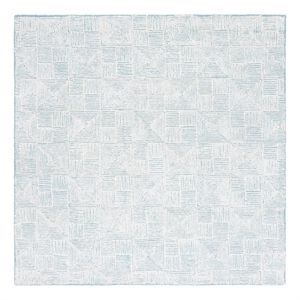 Safavieh Glamour 6'-0&quot x 6'-0&quotWool and Cotton Hand Tufted Rug in Ivory/Turquoise