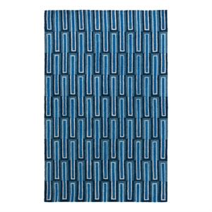 Safavieh Genre 5'-0&quot x 8'-0&quot Wool and Cotton Hand Tufted Rug in Blue / Ivory