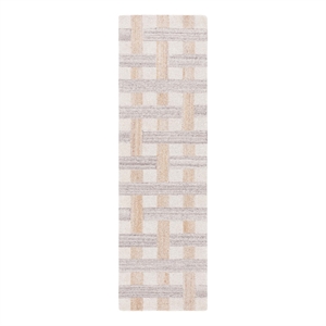 Safavieh Genre 2'-3&quot x 8'-0&quot Wool and Cotton Hand Tufted Rug in Gray / Ivory