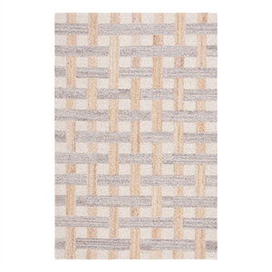 Safavieh Genre 3'-0&quot x 5'-0&quot Wool and Cotton Hand Tufted Rug in Gray / Ivory