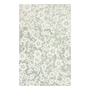 Safavieh Glamour 8'-0&quot x 10'-0&quot Wool Hand Tufted Rug in Green / Ivory