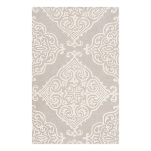 Safavieh Glamour 2'-0&quot x 3'-0&quot Wool Hand Tufted Rug in Silver / Ivory