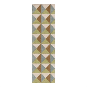 Safavieh Genre 2'-3&quot x 8'-0&quot Wool and Cotton Hand Tufted Rug in Beige / Green