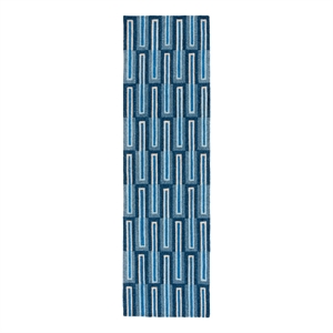 Safavieh Genre 2'-3&quot x 8'-0&quot Wool and Cotton Hand Tufted Rug in Blue / Ivory