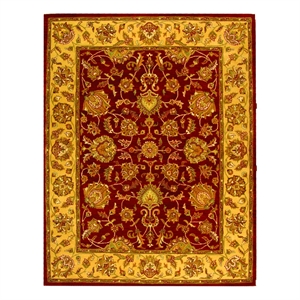 Safavieh Heritage 8'-3&quot x 11'-0&quot Wool Hand Tufted Rug in Red / Gold