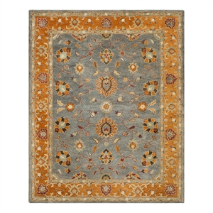 Safavieh Heritage 6'-0&quot x 9'-0&quot Wool Hand Tufted Rug in Blue / Orange