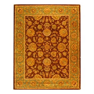 Safavieh Heritage 9'-6&quot x 13'-6&quot Wool Hand Tufted Rug in Brown / Blue