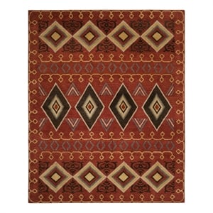 Safavieh Heritage 9'-0&quot x 12'-0&quot Wool Hand Tufted Rug in Red / Multi-Color