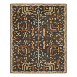 Safavieh Heritage 6'-0&quot x 9'-0&quot Wool Hand Tufted Rug in Charcoal / Multi-Color