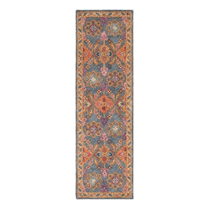 Safavieh Heritage 2'-3&quot x 8'-0&quot Wool Hand Tufted Rug in Charcoal / Multi-Color