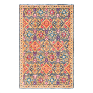 Safavieh Heritage 5'-0&quot x 8'-0&quot Wool Hand Tufted Rug in Charcoal / Multi-Color