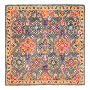 Safavieh Heritage 6'-0&quot x 6'-0&quot Wool Hand Tufted Rug in Charcoal / Multi-Color