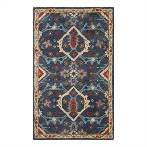 Safavieh Heritage 3'-0&quot x 5'-0&quot Wool Hand Tufted Rug in Navy / Multi-Color