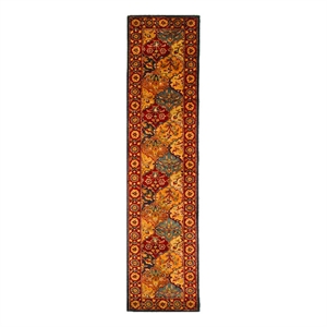Safavieh Heritage 2'-3&quot x 10'-0&quot Wool Hand Tufted Rug in Multi-Color / Navy