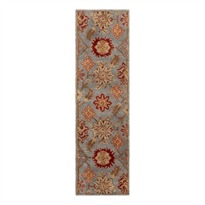Safavieh Heritage 2'-3&quot x 8'-0&quot Wool Hand Tufted Rug in Charcoal / Multi-Color