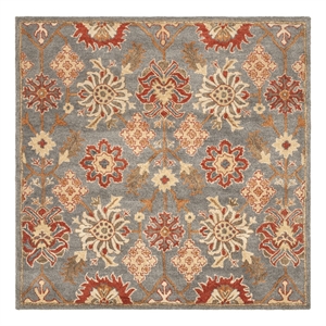 Safavieh Heritage 6'-0&quot x 6'-0&quot Wool Hand Tufted Rug in Charcoal / Multi-Color