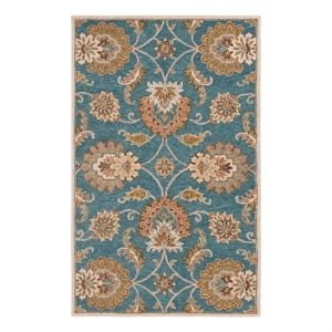 Safavieh Heritage 3'-0&quot x 5'-0&quot Wool and Cotton Handtufted Rug in Blue / Yellow